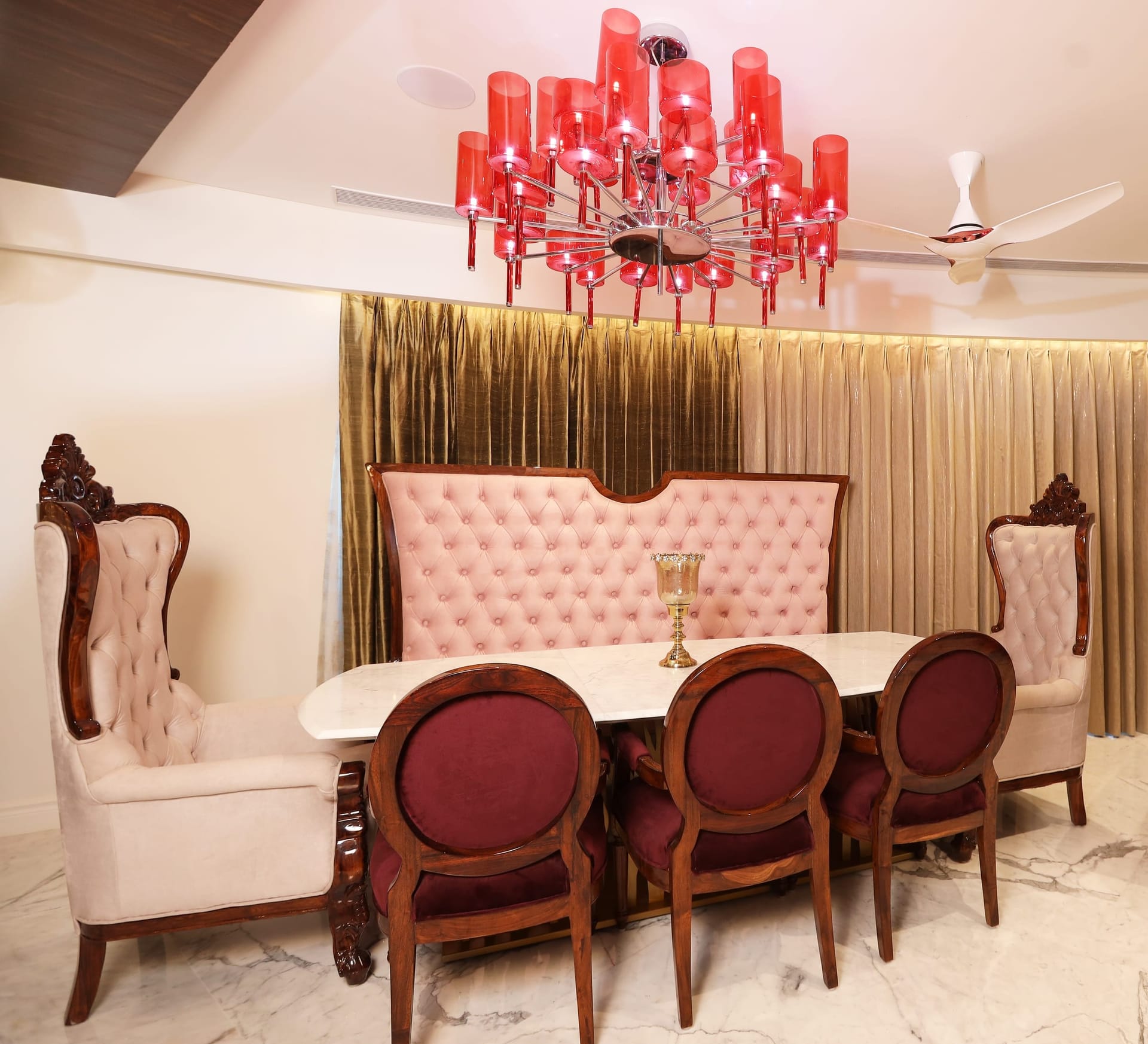 Layered curtains, Lower Parel dining space