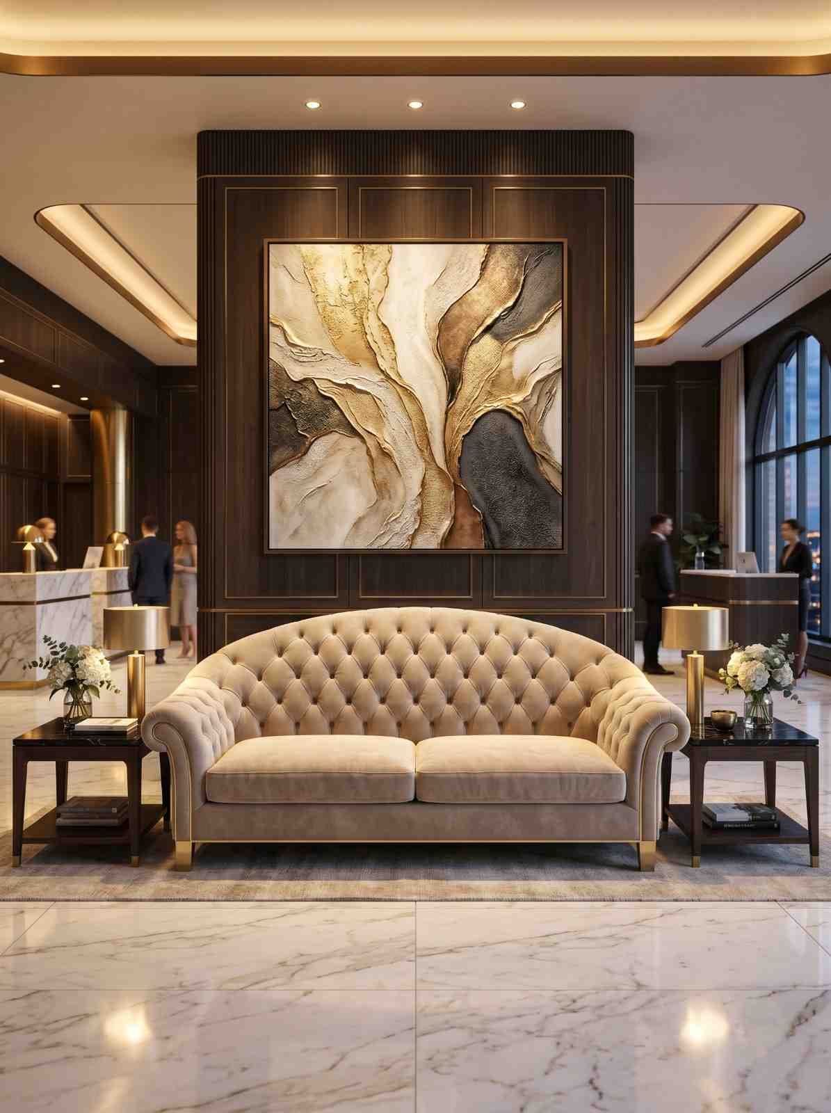 Bespoke custom furniture, hotel lobby